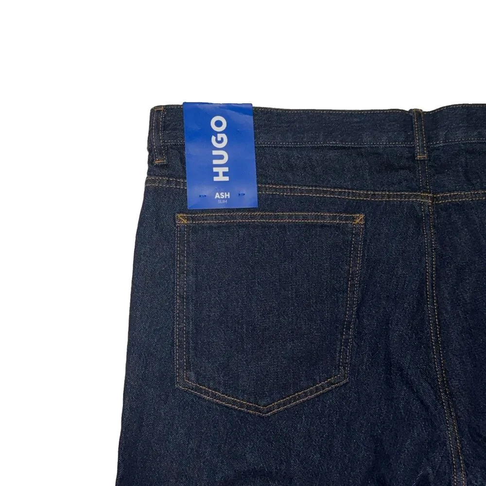 Hugo Boss Ash Slim Mens Jeans Size 38x32 Dark Blue Wash NWT